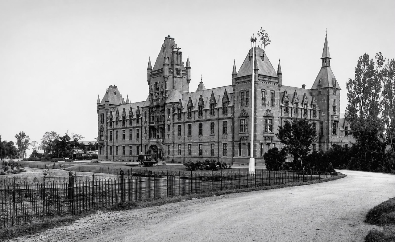 Verhoor in de Royal Victoria Patriotic School.