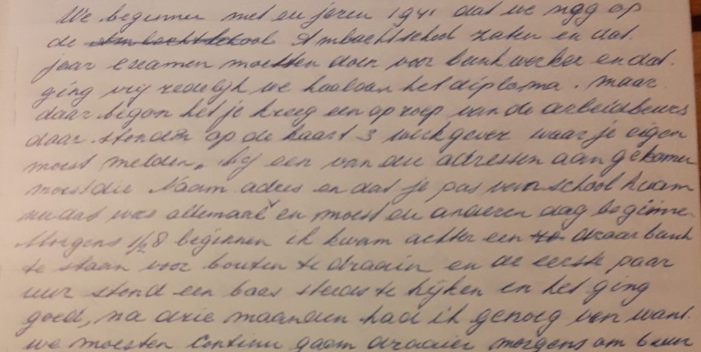 Fragment uit het verslag van Henk de Jong